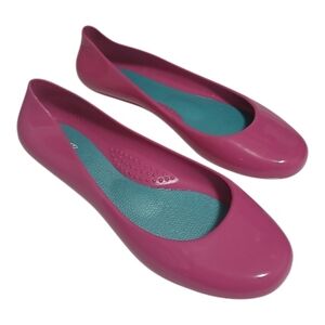 Oka B Women's Taylor Shiny Pink Jelly Ballet Flats US Size 9-EUC